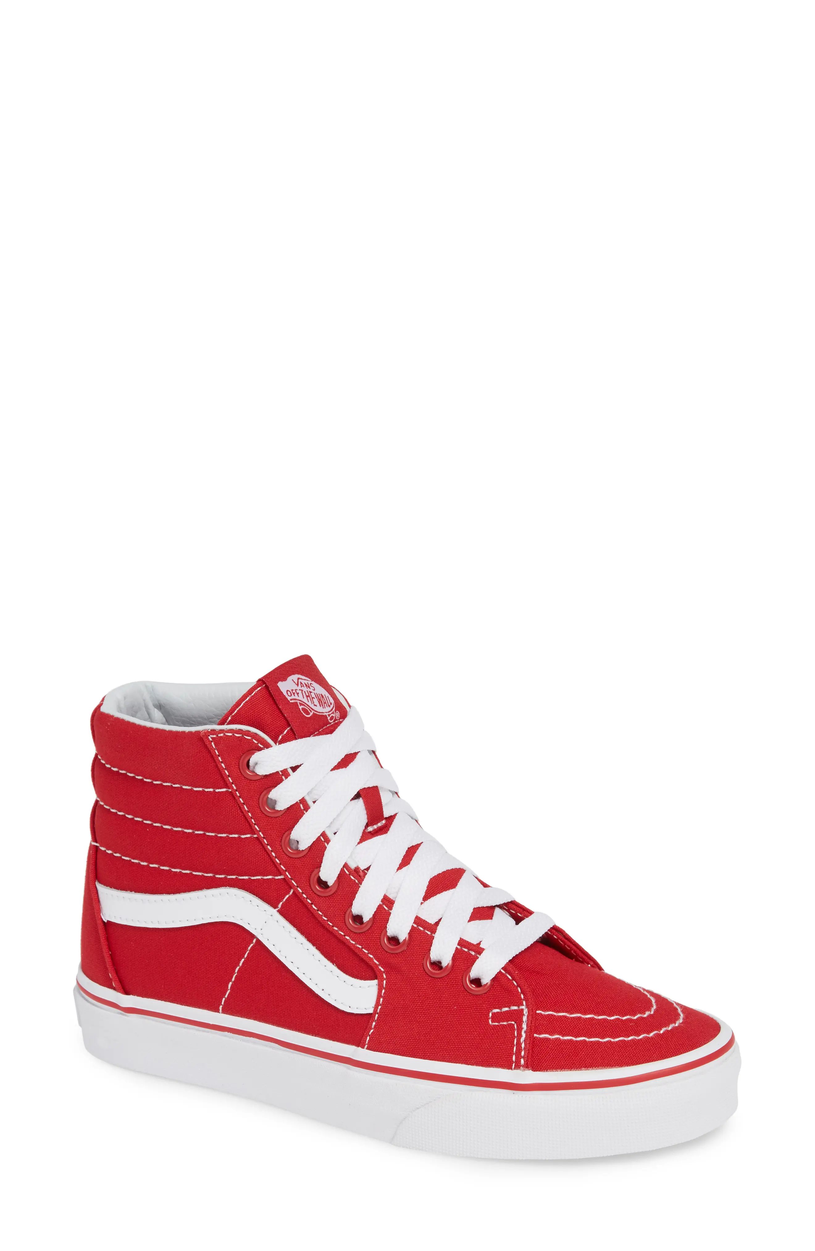 Women's Vans 'Sk8-Hi' Sneaker, Size 5 M - Red | Nordstrom