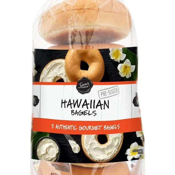 Sam's Choice Pre-Sliced Sweet Hawaiian Bagel, 15 oz, 5 Count - Walmart.com | Walmart (US)