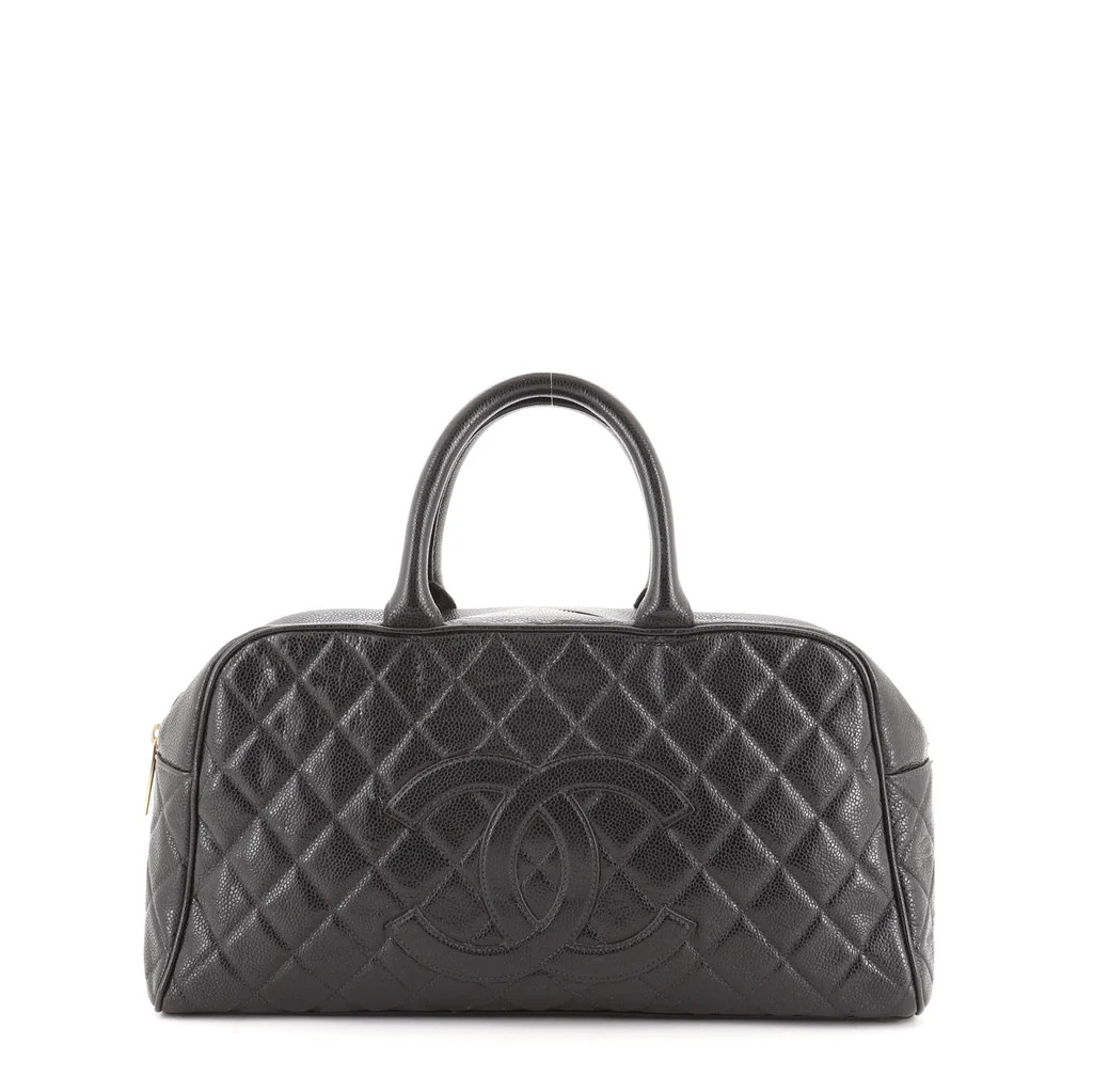 Timeless CC Bowler Bag Quilted Caviar Large | Rebag
