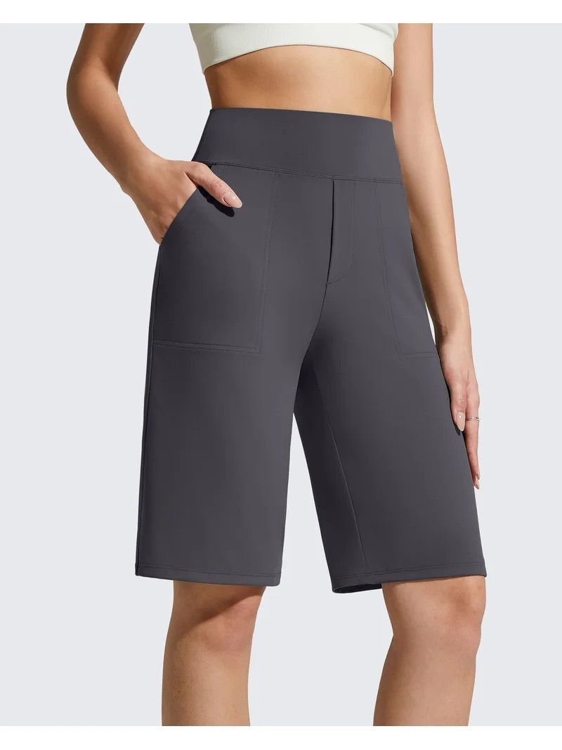 G4Free EverGoing Women's Bermuda Shorts with Pockets 10" - Knee Length Athletic Casual Long Short... | Walmart (US)