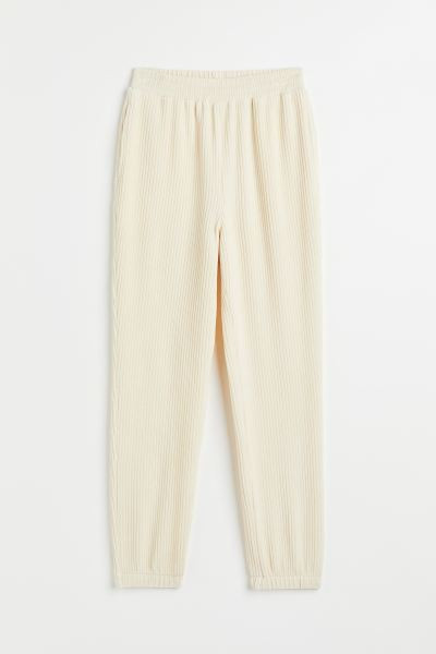 Velour Joggers - Cream - Ladies | H&M US | H&M (US + CA)