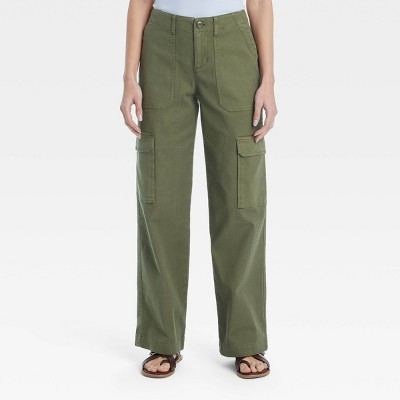 Women's Mid-Rise Utility Cargo Pants - Universal Thread™ Olive Green 0 Long | Target