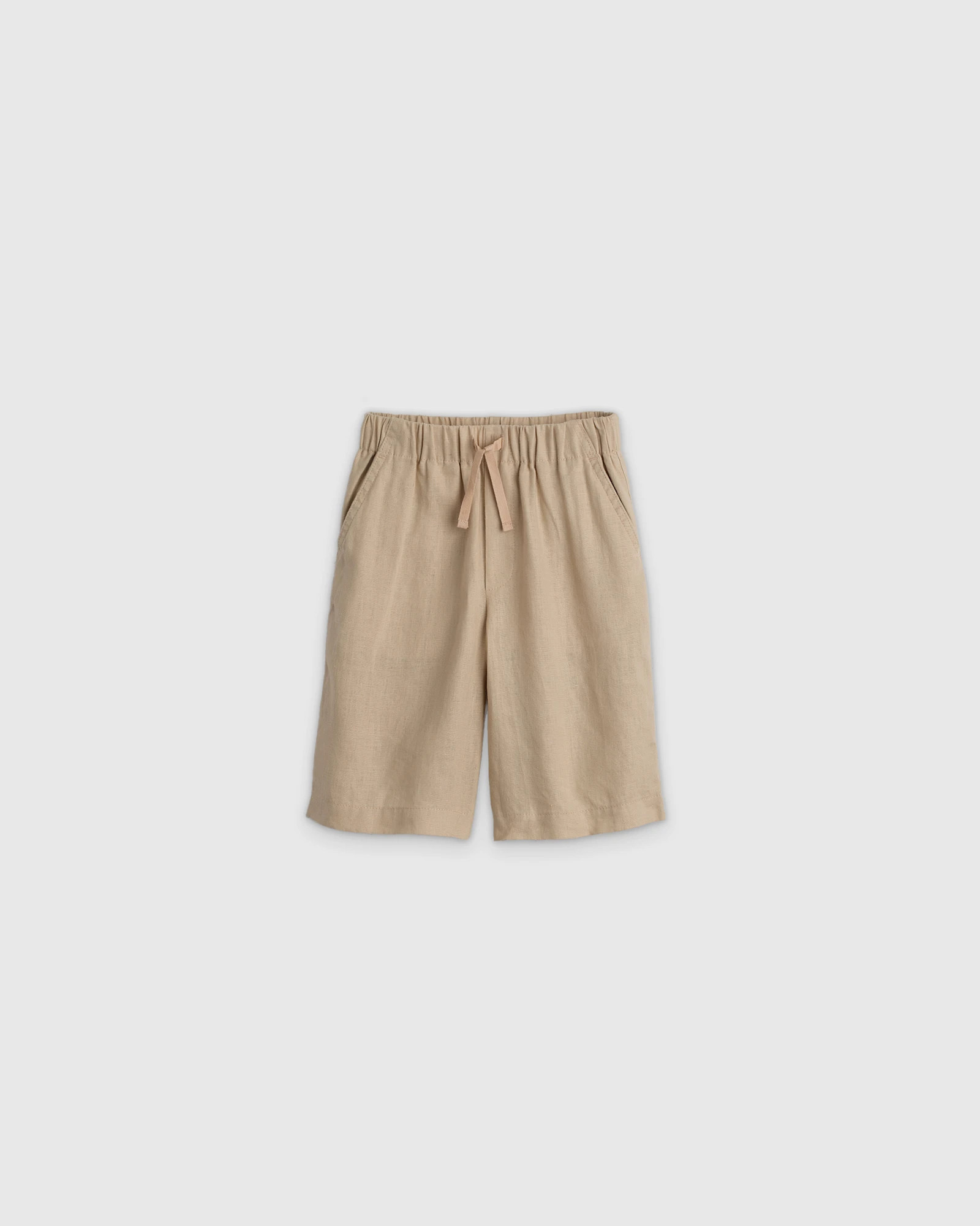 100% European Linen Pull-On Shorts in Driftwood | Quince