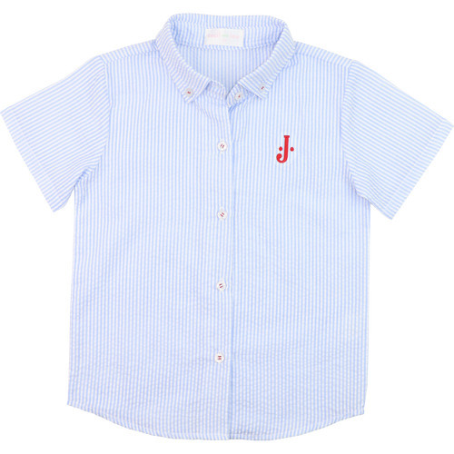 Blue Seersucker Button Down Shirt | Cecil and Lou