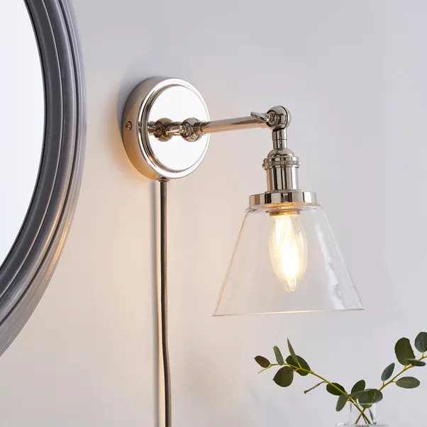 Dorma Purity Nickson Plug In Wall Light | Dunelm