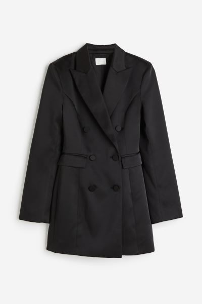 Fitted blazer dress - Black - Ladies | H&M GB | H&M (UK, MY, IN, SG, PH, TW, HK)