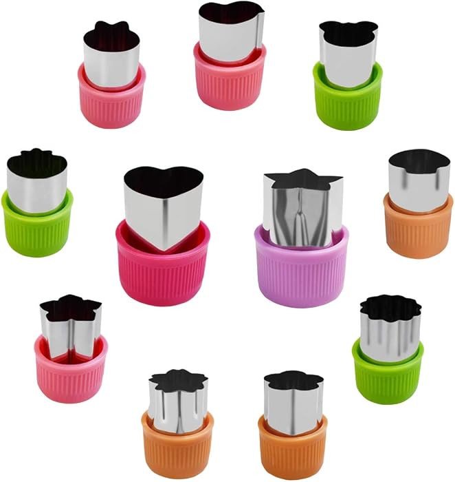 TTSAM 11Pcs Vegetable Cutter Shapes Set Mini Cookie & Fruit & Pie Stamps Mold Stainless Steel Min... | Amazon (US)