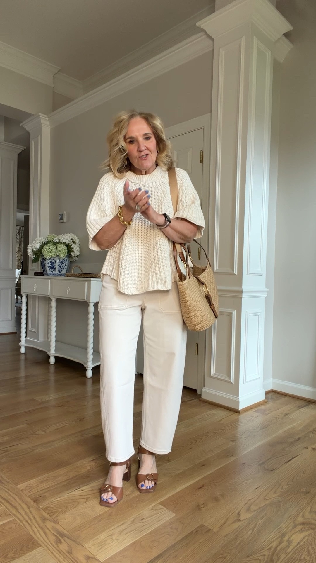 Spanx LTK sale 20% off sitewide 3/12-3/15
Use code LTKSPANX
10% off my gorgeous bag code NANETTE
Even works on sale prices 
Im wearing a medium petite in bottoms and a medium in tops unless noted below
The dark wash wide leg jeans run snug. Size up especially if thicker in the middle. 
Stretch twillbarrrl pants run big. Size down if inbetween 
Striped sweater size small 
Ecru sweater size medium 
Denim
Shirt size small 

#LTKspring #LTKSpringSale #LTKSaleAlert

#LTKPetite #LTKOver40