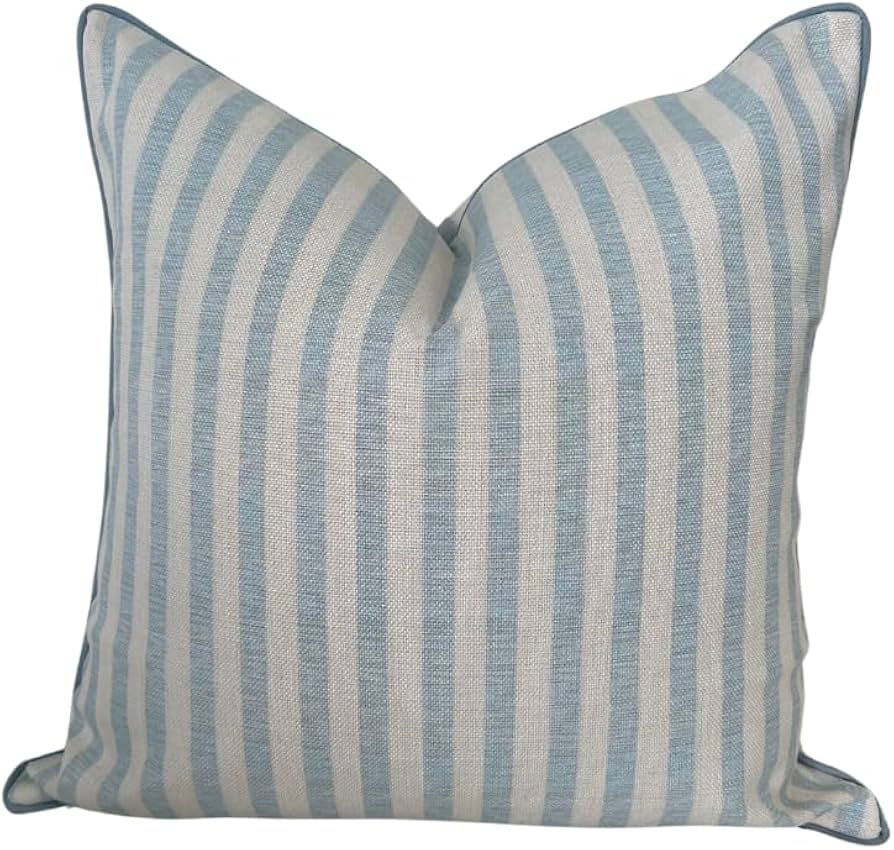 Throw Pillow for Home Harvey Seersucker Style Pillow Cover Coastal Grandmillennial Pillow Cover 2... | Amazon (US)