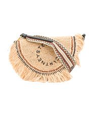 Raffia And Crochet Logo Shoulder Bag | Marshalls