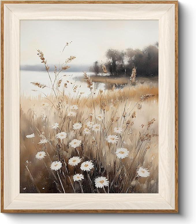 VIYYIEA Framed Canvas Wall Art, Flowers Wall Art for Living Room, Landscape Oil Painting Picture,... | Amazon (US)