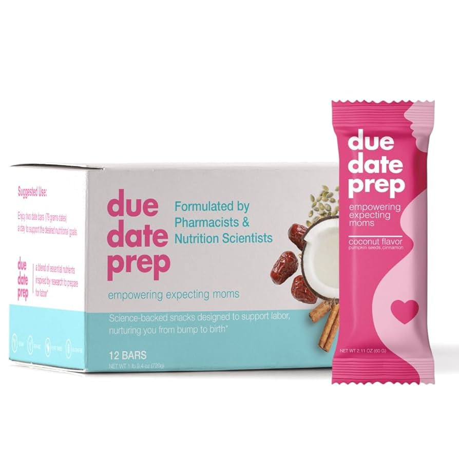Due Date Prep Snack Bars – Natural Labor Prep Support for Pregnant Women | Organic, Gluten-Free... | Amazon (US)