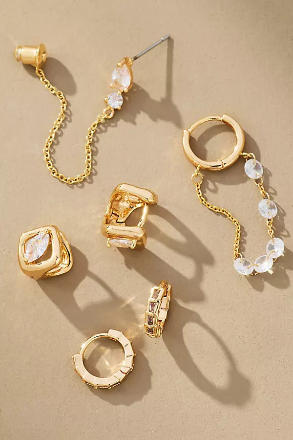 Crystal Huggie Earrings, Set of 3 | Anthropologie (US)