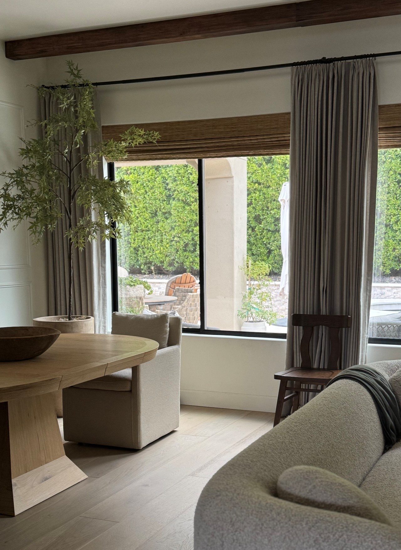 Curtains are custom from Willow bloom home in Batiste Saddle . Shades are the color Jute Wheat. It might be discontinued but I’ve linked their newest selection for you! 

Window treatments, woven shades



#LTKHome