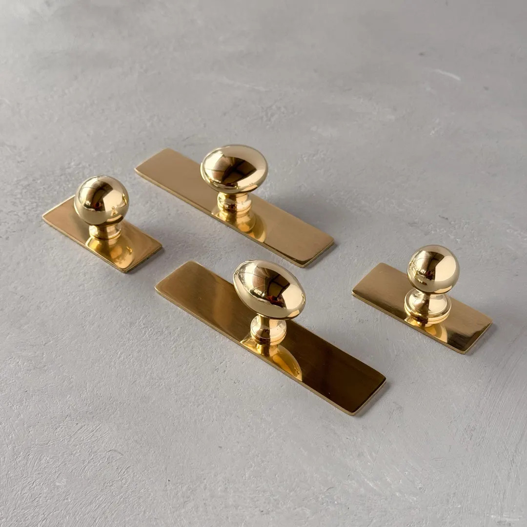 Unlacquered Brass Backplate for Knobs: Vintage Kitchen Cabinet Hardware - Etsy Canada | Etsy (US)