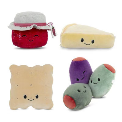 Charcuterie Box Set Brie Cheese, Jam, Olives, Square Cracker 4pc Plush - Gigglescape™ | Target