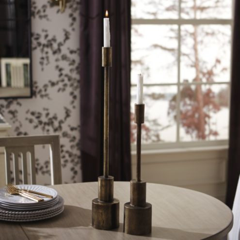 Samson Taper Candle Holders in Brass | Ballard Designs, Inc.