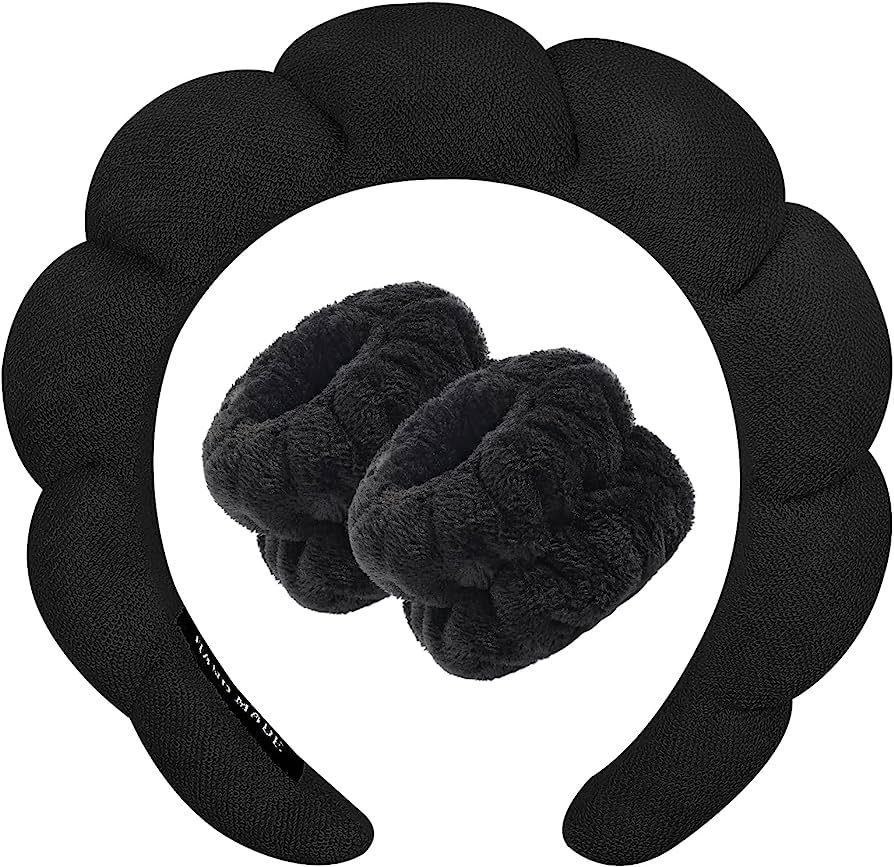 Zkptops Spa Headband for Washing Face Wristband Set Sponge Makeup Skincare Headband Wrist Towels ... | Amazon (US)