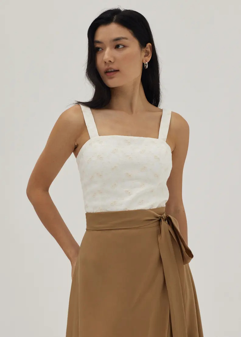 Felice Padded Embroidered Bustier Top | Love, Bonito USA