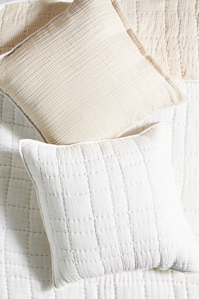 Reversible Airy Gauze Quilted Euro Sham | Anthropologie (US)