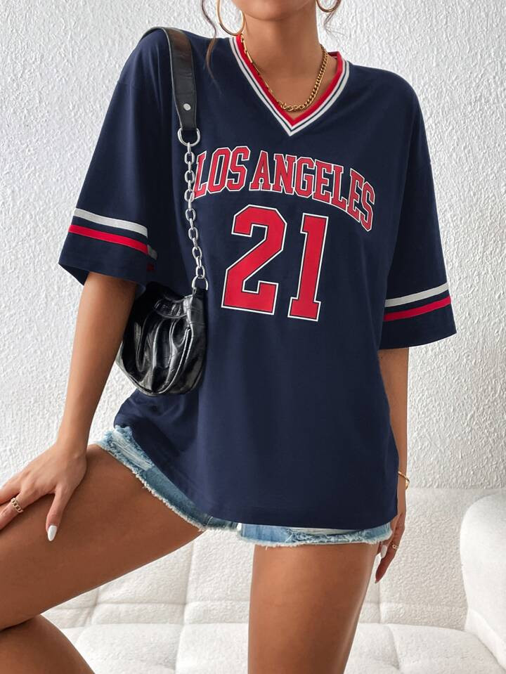 Navy Oversized Top | SHEIN