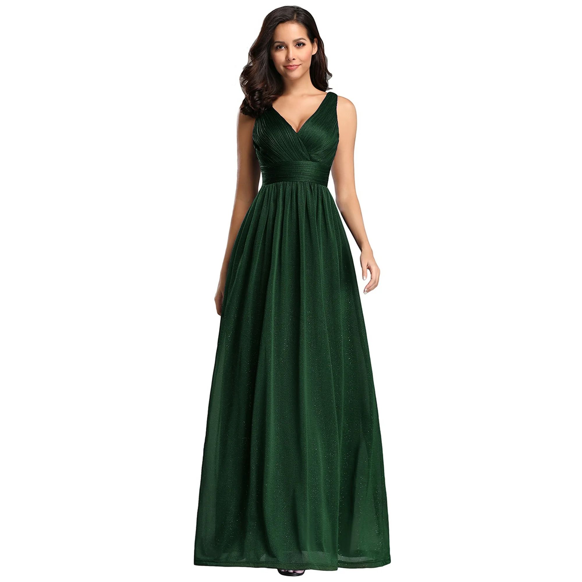 Ever-Pretty Glitter A-Line Wedding Guest Dresses for Women 07764 Green US18 | Walmart (US)