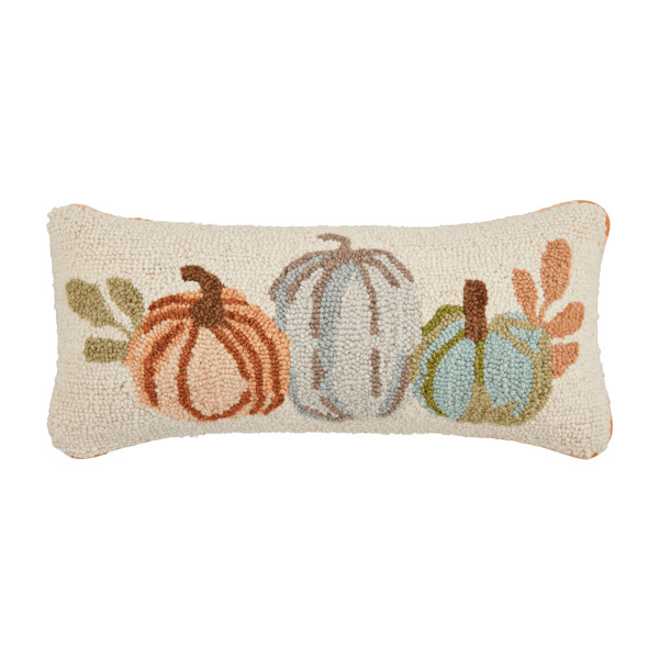 Lumbar Pumpkin Hooked Pillow | Mud Pie
