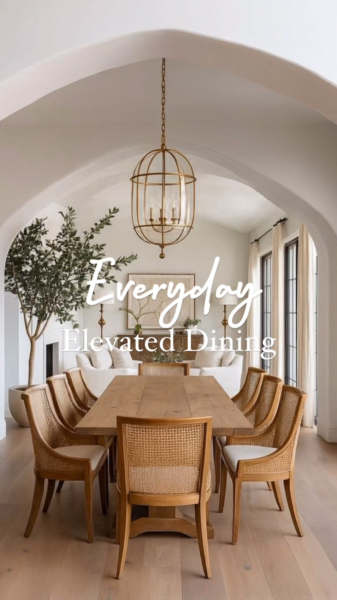 This dining room is everything I love in one space—natural wood, warm tones, and timeless pieces that just work. The solid wood dining table anchors the room with its clean lines, while the cane-back chairs add that perfect mix of texture and classic style. It feels high-end but still super approachable.

And can we talk about the oversized gold pendant? It’s giving statement piece without trying too hard. Whether you’re hosting friends or bribing your kids to finish dinner, this setup makes every meal feel special.

#LTKHome