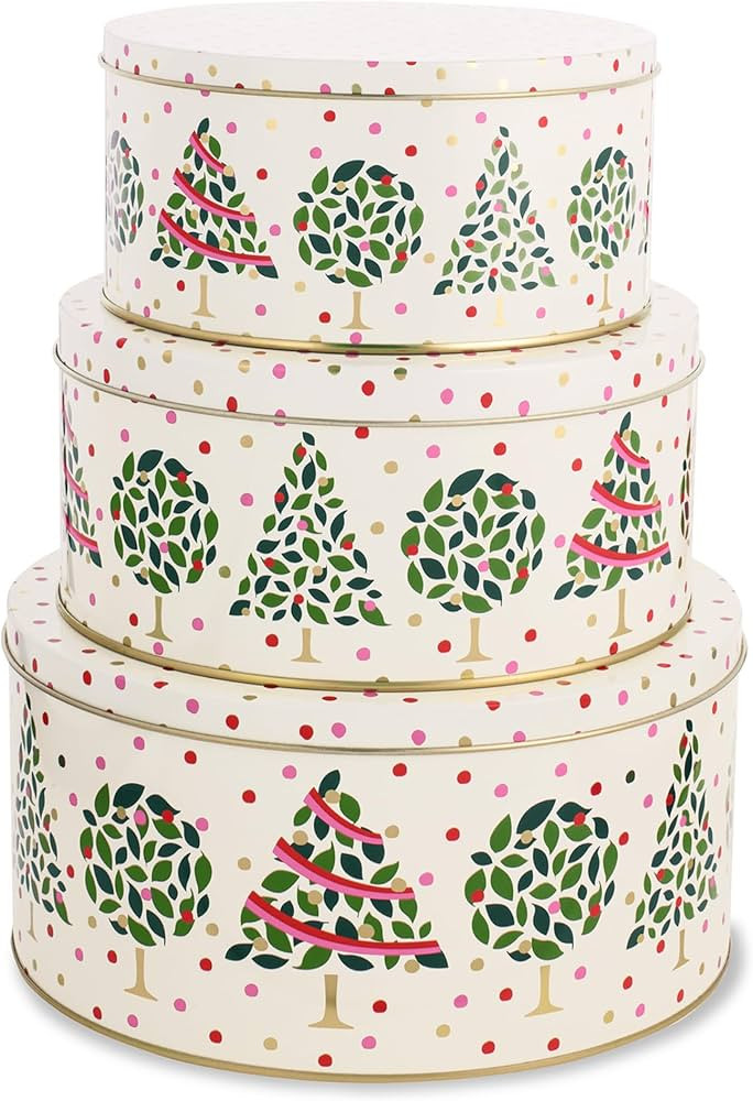 Kate Spade New York Decorative Tins with Lids, 3 Piece Nesting Tins, Small Medium & Large Metal C... | Amazon (US)