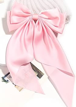 Women Big Bow Barrettes Girl's Satin Hairclips Long Ribbon Hair Pins for Party, Bow Hair Clips fo... | Amazon (US)
