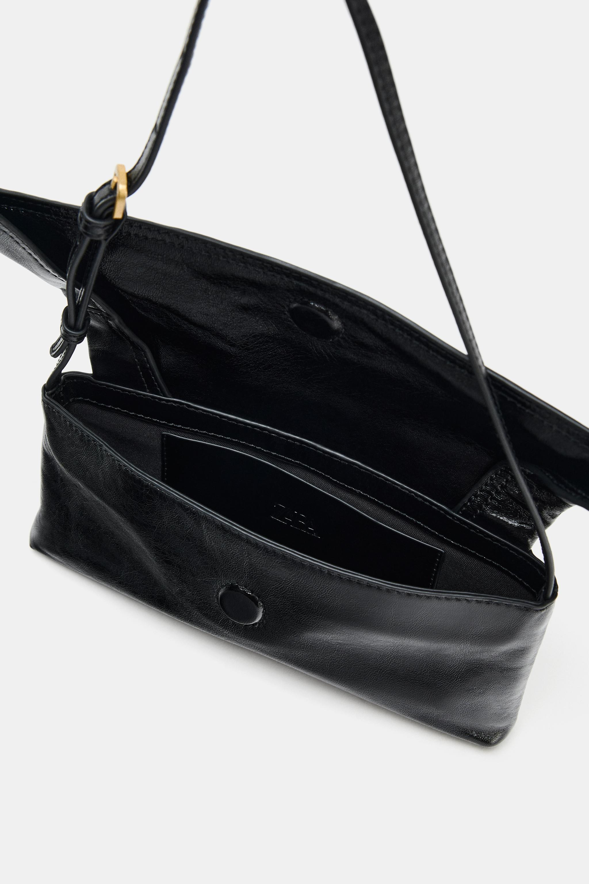 LEATHER FLAP BAG | Zara US