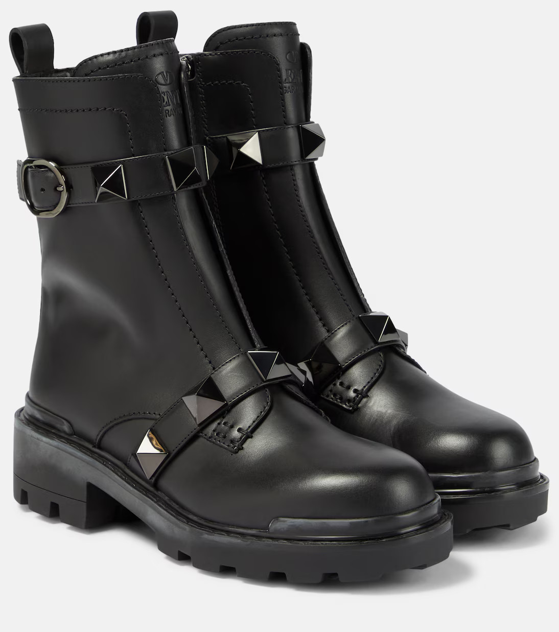 Roman Stud 40 leather combat boots | Mytheresa (US/CA)