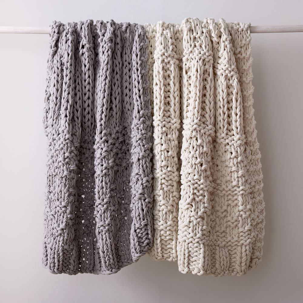 Chunky Cable Knit Throw | West Elm (US)