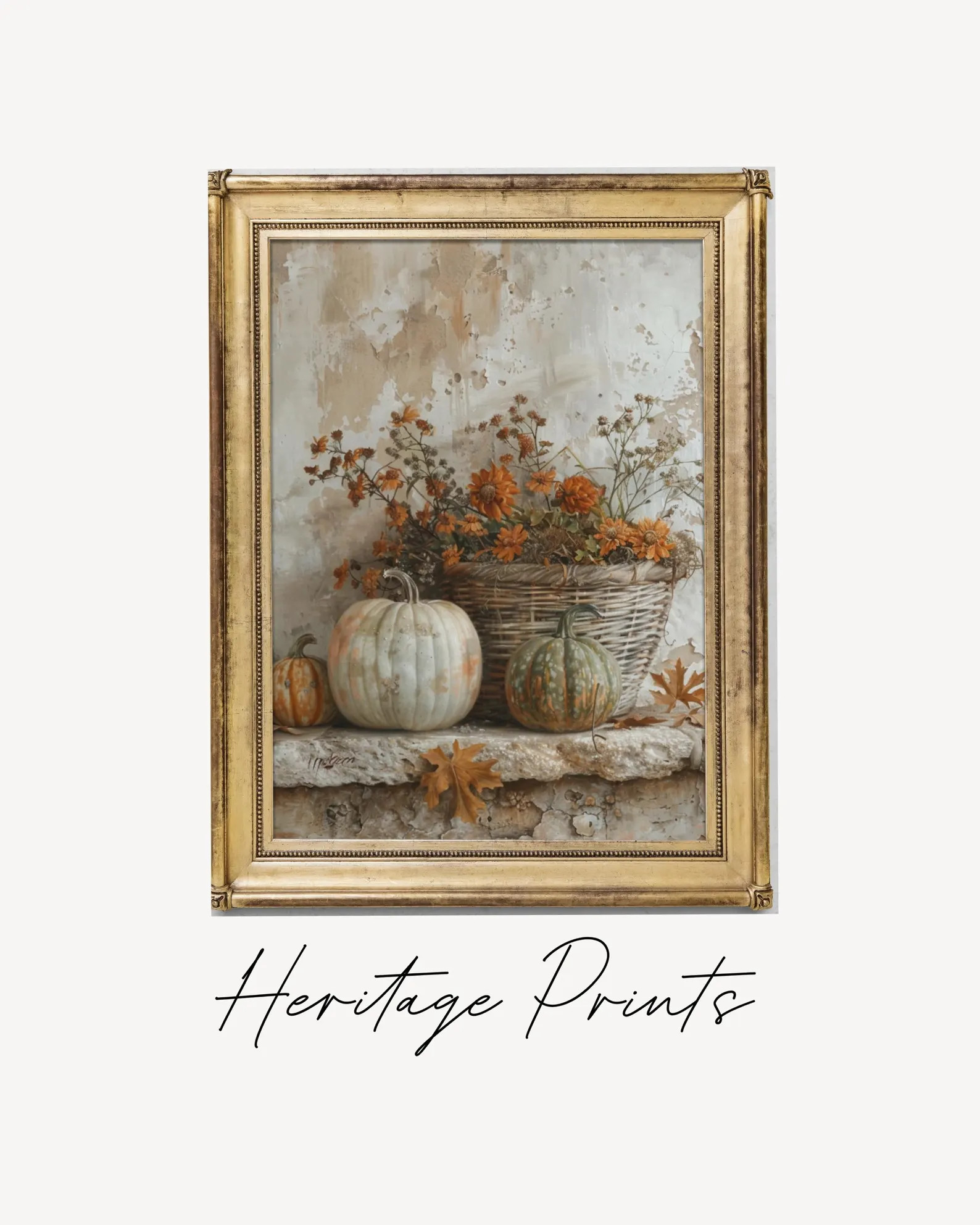 Vintage Pumpkin Painting | Rustic Fall Wall Art (Digital Download) | Etsy (Global)