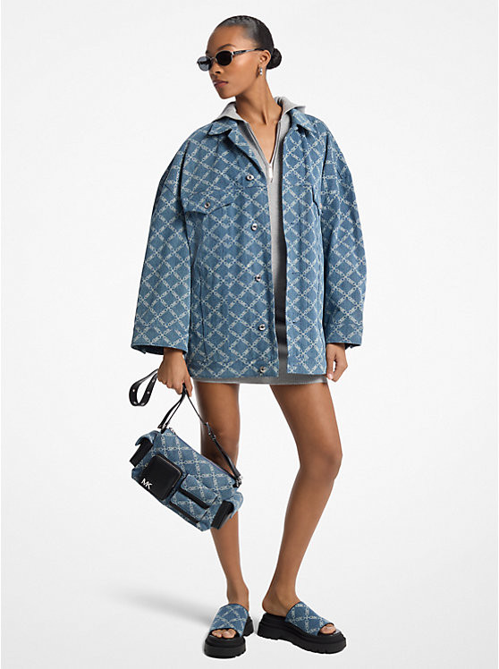Empire Diamond Jacquard Oversized Denim Jacket | Michael Kors US