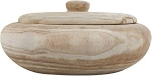 Creative Co-Op Decorative Natural Paulownia Lid Wood Container, 11.5 Inch Round, Brown | Amazon (US)