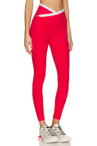 Spacedye Outlines High Waisted Midi Legging in Chili Red Heather | Revolve Clothing (Global)
