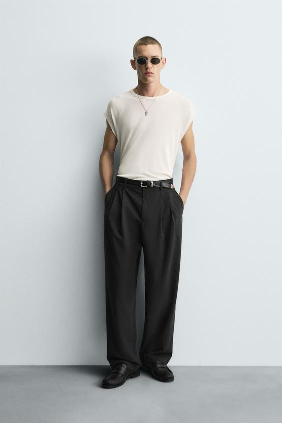 PLEATED WIDE FIT PANTS | Zara US