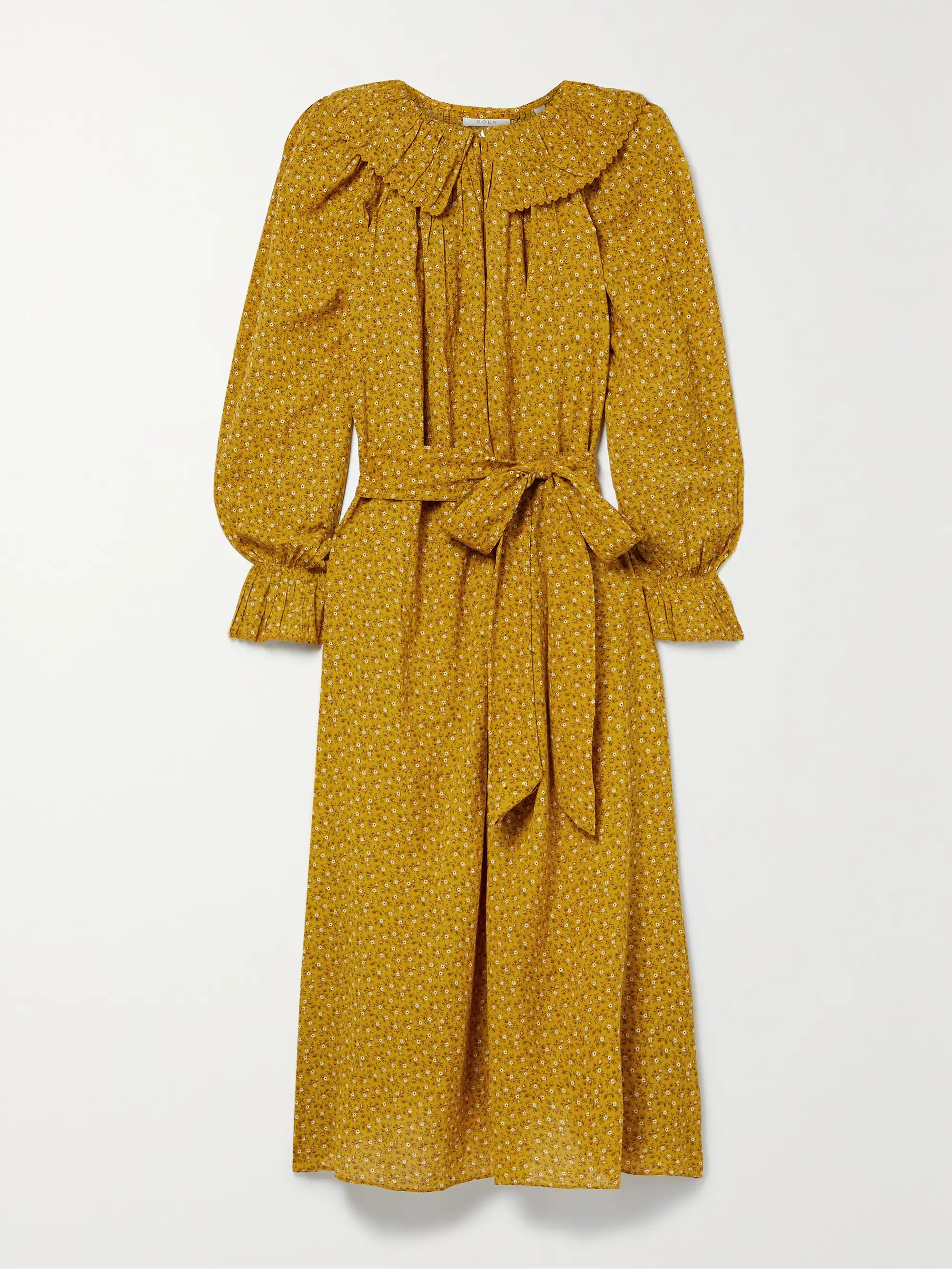 + NET SUSTAIN Rory belted floral-print organic cotton-blend midi dress | NET-A-PORTER (US)