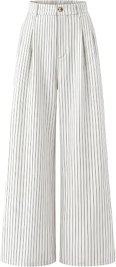 ZESICA Women's Wide Leg Striped Palazzo Pants 2026 High Waist Straight Business Work Dressy Slack... | Amazon (US)