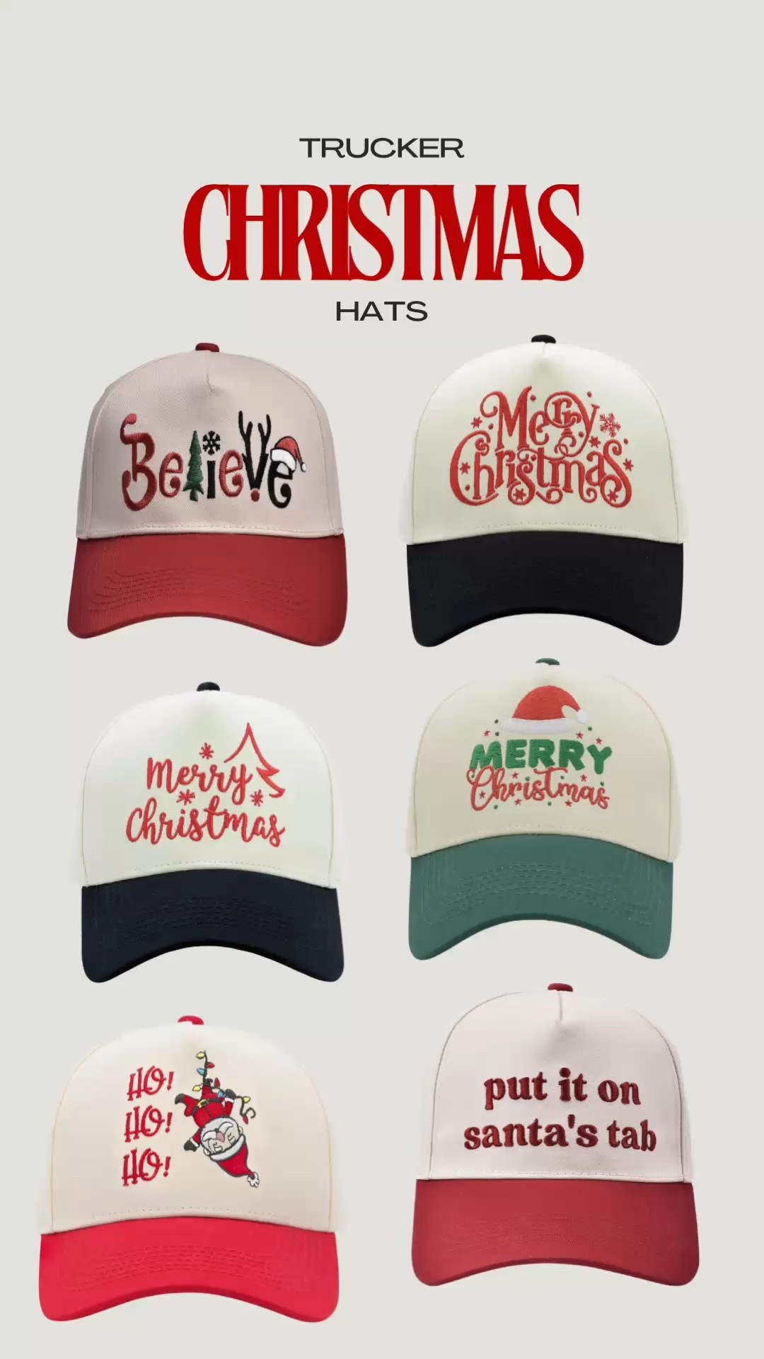 Found the cutest Christmas trucker hats🧢🎄❤️🎅🏻 all from Amazon 


Trucker hats, Christmas hats, trendy trucker hats, Christmas edition 

#LTKGiftGuide #LTKSeasonal #LTKHoliday