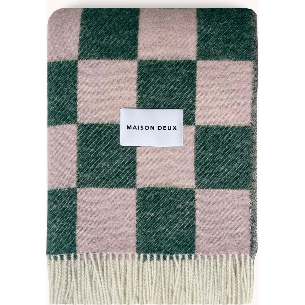 Checkerboard Blanket, Green and Pink - Maison Deux Blankets & Quilts | Maisonette | Maisonette