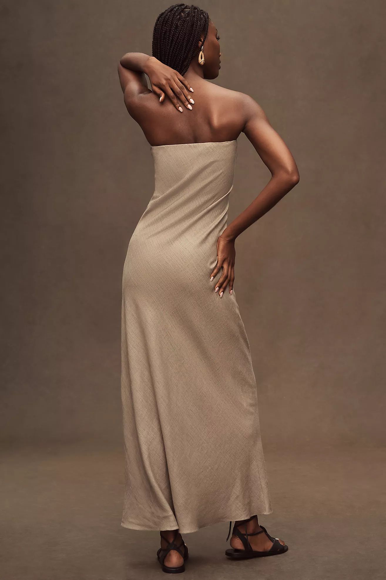 The Fleur Strapless Maxi Slip Dress: Linen Edition | Anthropologie (US)