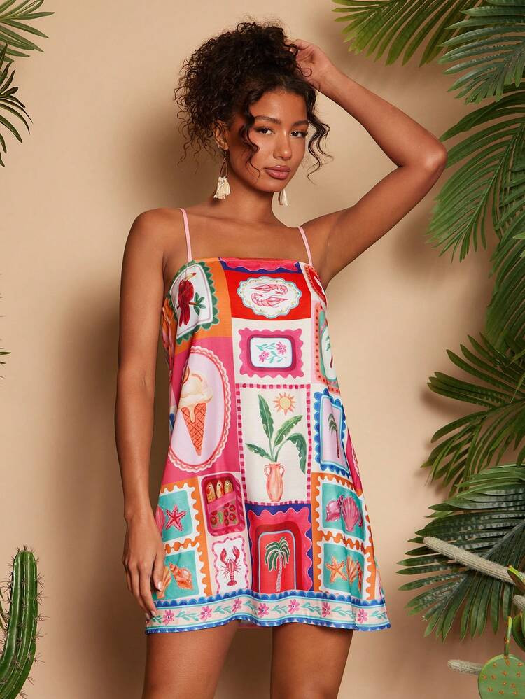 Travachic Women's Fitted Mini Slip Dress, Vacation Style, Spring/Summer,Vacation Casual Terno Outfit For Women,Summer Holiday Outfits,Spring Break Outfits,Party Outfit,Beach Outfit,Spring Clothing,Valentine's Day,Valentine Outfits For Women,Carnival Costume,Elegant,Floral,Carnival,Spring To Summer ,Party ,Summer Dress,Wedding Guest Dress For Women,Birthday Dress,Party Dress,Elegant Dresses For Women,Floral Dress,Summer Dress,Carnival Costume, Mexican Style Dress Women Boho Dress For Women, Y2K | SHEIN