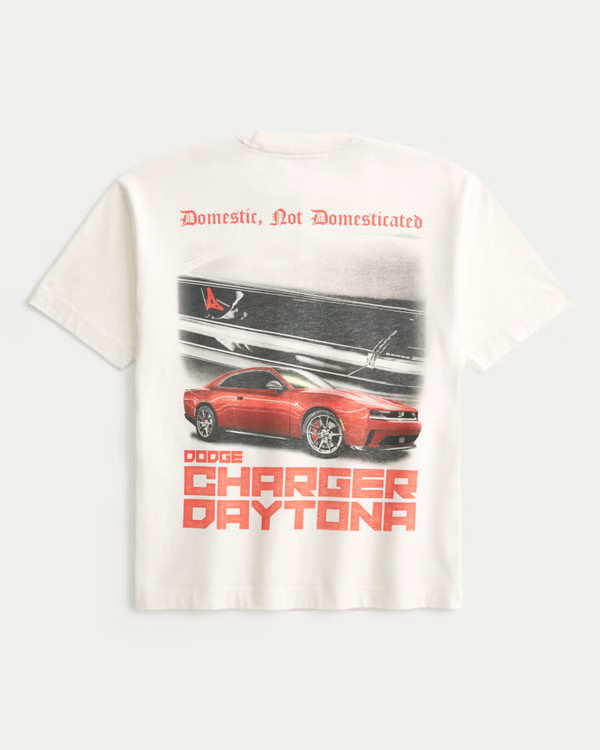 Men's Boxy Heavyweight Dodge Charger Daytona Graphic Tee | Men's Graphics Shop | HollisterCo.com | Hollister (US)