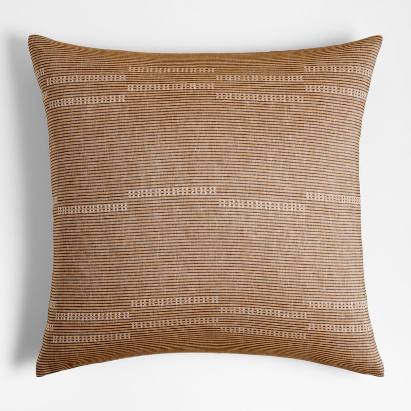 Airlie 30"x30" Amber Dobby Stripe Decorative Throw Pillow Cover | Crate & Barrel | Crate & Barrel