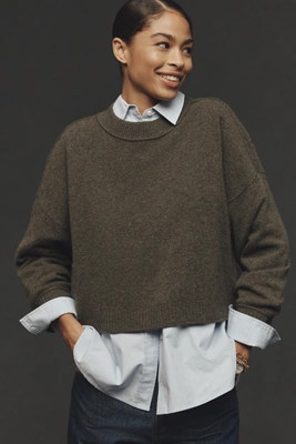 The Goldie Cashmere Long-Sleeve Crew-Neck Sweater | Anthropologie (US)