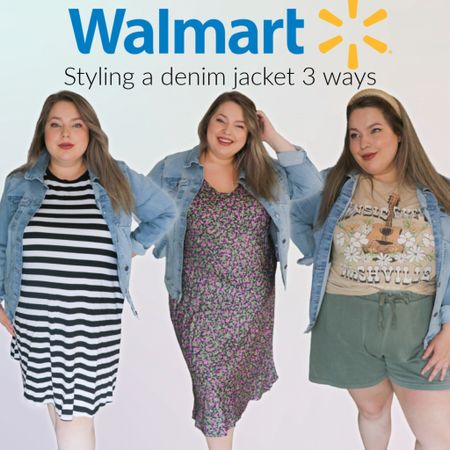 I found this cute denim jacket at @walmartfashion and had to style it three different ways! #WalmartPartner 
Three casual looks, all with the same denim jacket! Affordable and trendy? Sign me up! #Walmartfashion #plussizefashion #affordablefashion 

#LTKunder100 #LTKfit #LTKunder50