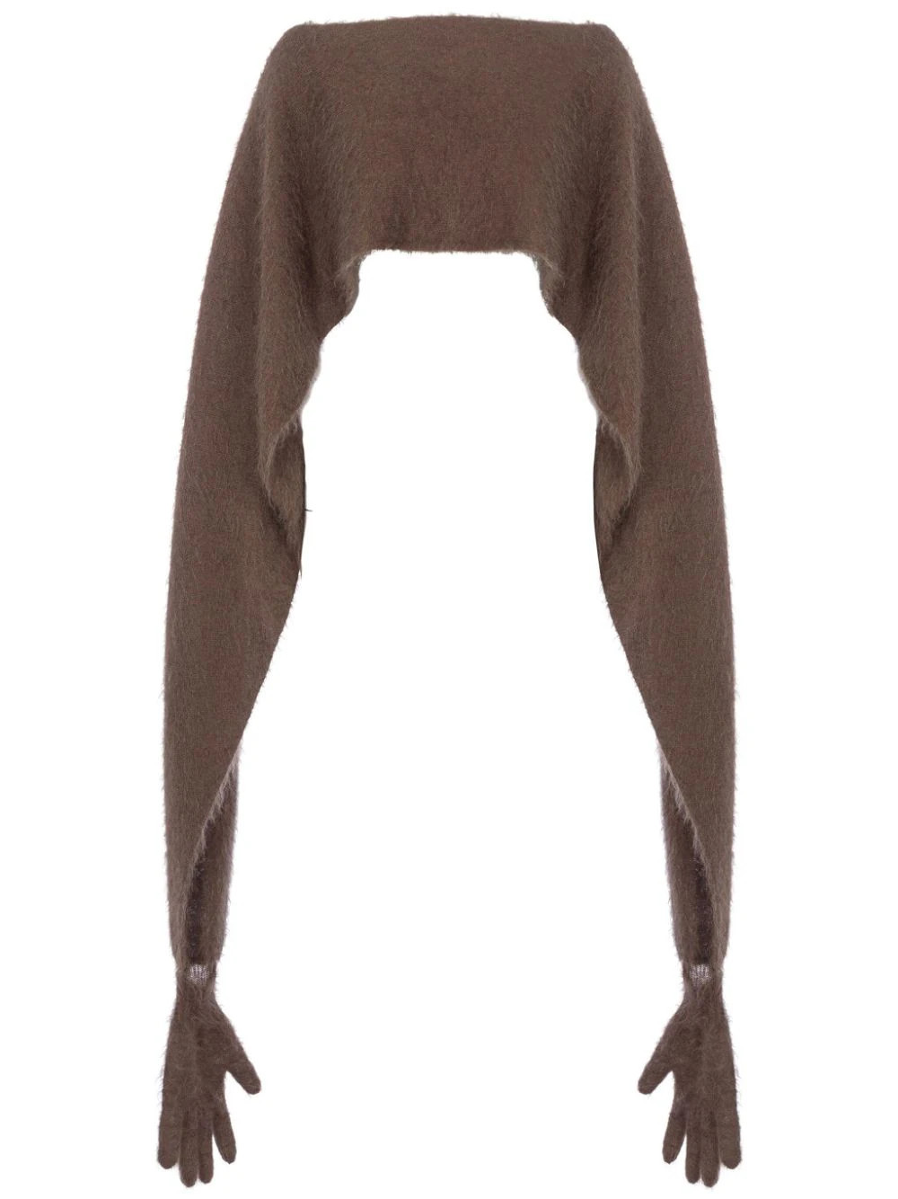 Moschino glove-detail scarf - Brown | Farfetch Global