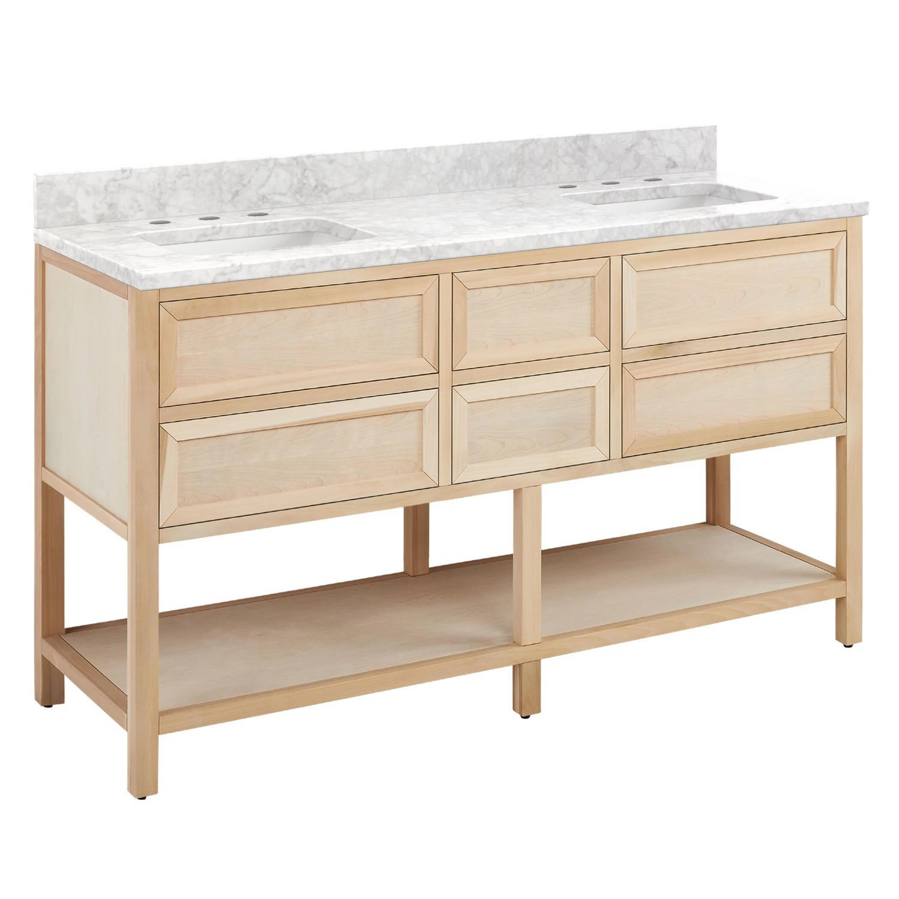 60" Robertson Double Bathroom Vanity Set with Rectangular Undermount Sinks | Wayfair North America